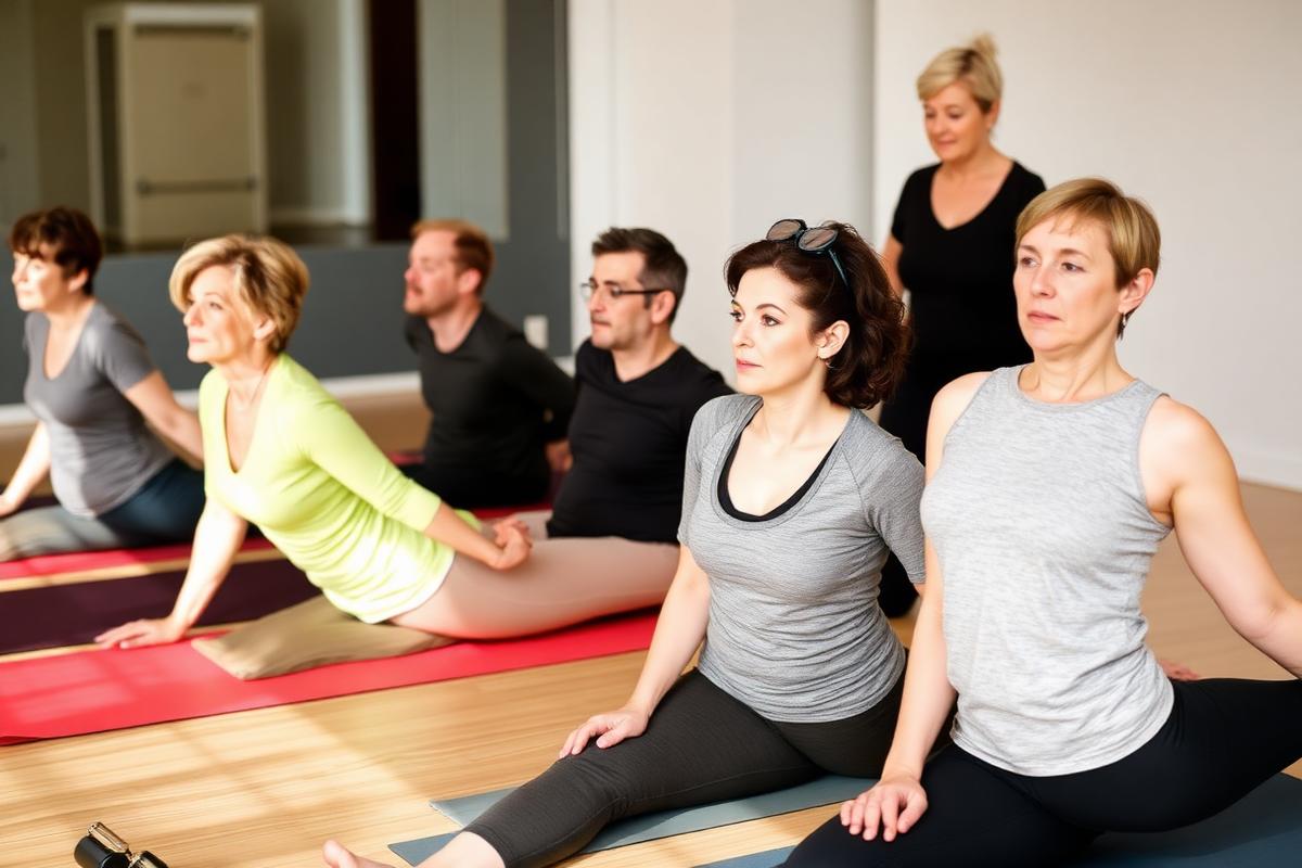 Clase de Pilates suelo